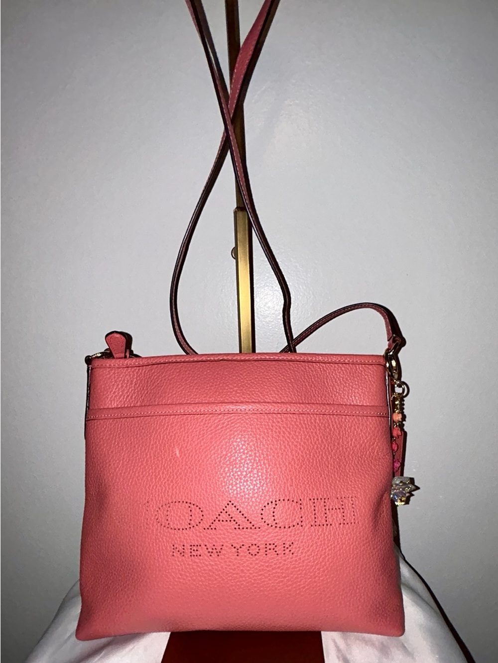 Coach File Crossbody in Perforated Pebble Leather .  Like New! - Picture 2 of 15